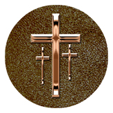 DAROUND 517 BZ SH BR Bronze 3 Crosses Shimmer Brown Background
